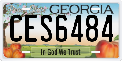 GA license plate CES6484