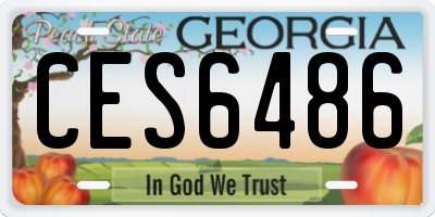 GA license plate CES6486