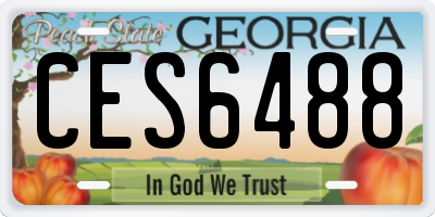 GA license plate CES6488