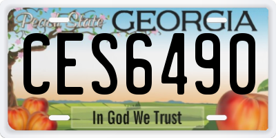 GA license plate CES6490