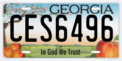 GA license plate CES6496