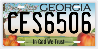 GA license plate CES6506