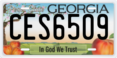 GA license plate CES6509