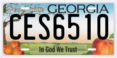 GA license plate CES6510
