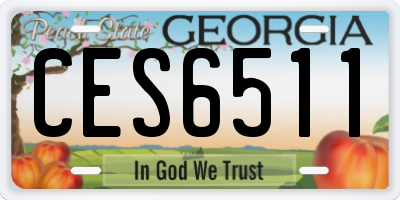 GA license plate CES6511