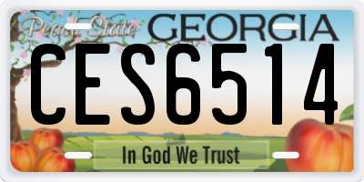 GA license plate CES6514