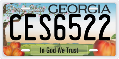 GA license plate CES6522