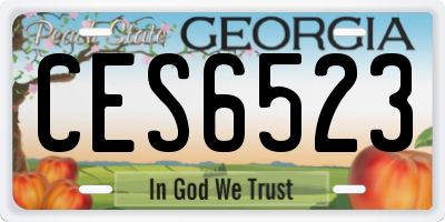 GA license plate CES6523