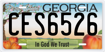 GA license plate CES6526