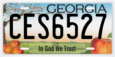 GA license plate CES6527