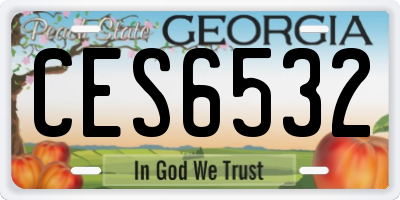 GA license plate CES6532