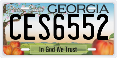 GA license plate CES6552