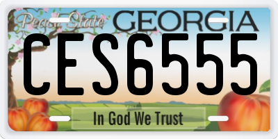 GA license plate CES6555