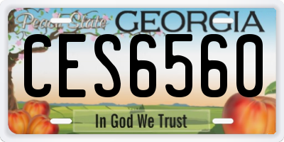 GA license plate CES6560