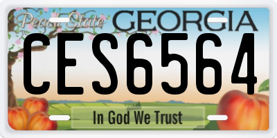GA license plate CES6564