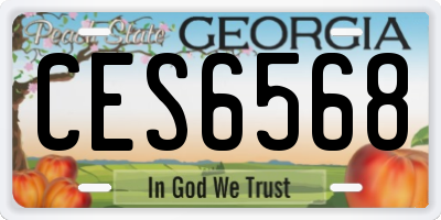 GA license plate CES6568