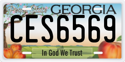 GA license plate CES6569