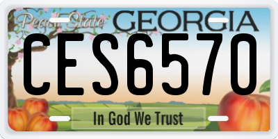 GA license plate CES6570
