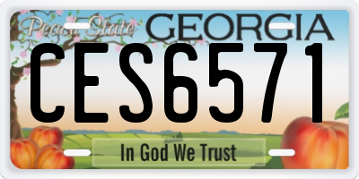 GA license plate CES6571