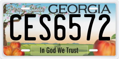 GA license plate CES6572
