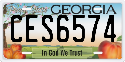 GA license plate CES6574
