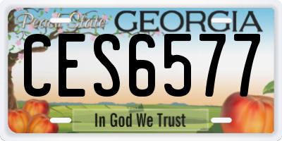 GA license plate CES6577