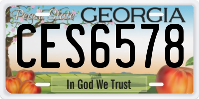 GA license plate CES6578