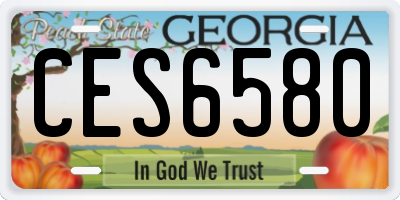 GA license plate CES6580