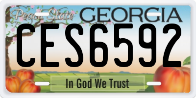 GA license plate CES6592