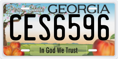 GA license plate CES6596
