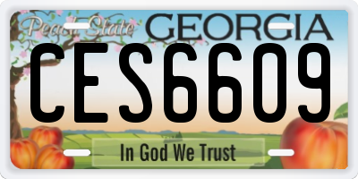 GA license plate CES6609