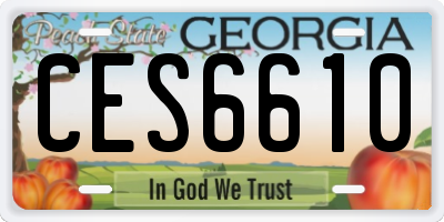 GA license plate CES6610