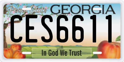 GA license plate CES6611