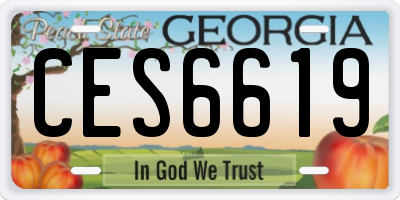 GA license plate CES6619