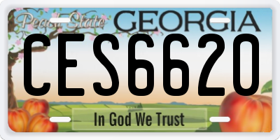 GA license plate CES6620