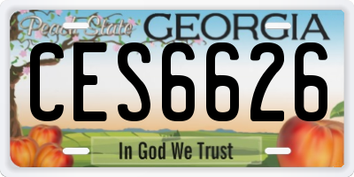 GA license plate CES6626