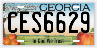 GA license plate CES6629