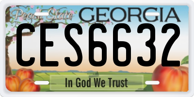 GA license plate CES6632