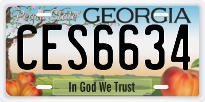 GA license plate CES6634