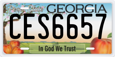 GA license plate CES6657