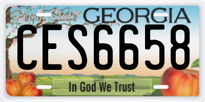 GA license plate CES6658