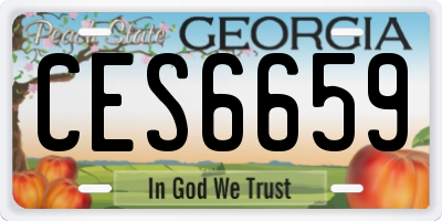 GA license plate CES6659