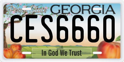 GA license plate CES6660