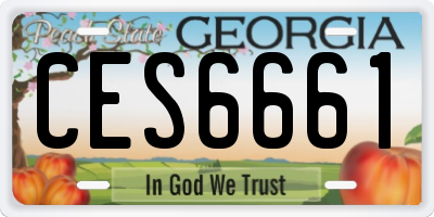 GA license plate CES6661
