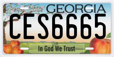 GA license plate CES6665