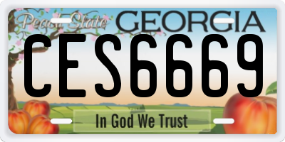 GA license plate CES6669