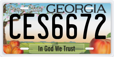 GA license plate CES6672