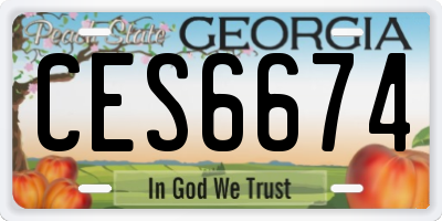 GA license plate CES6674