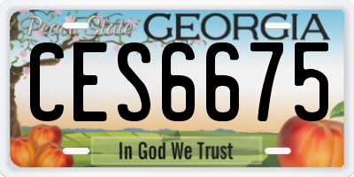 GA license plate CES6675