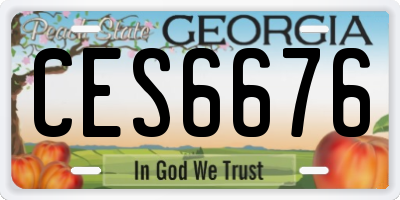 GA license plate CES6676